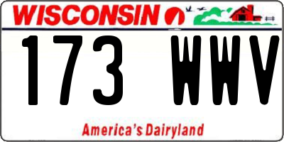 WI license plate 173WWV