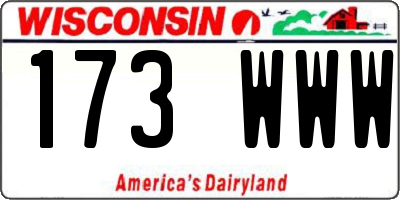 WI license plate 173WWW