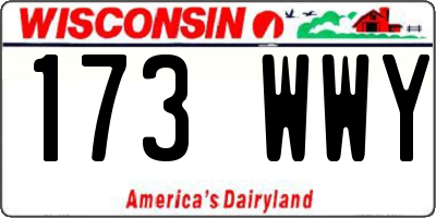WI license plate 173WWY