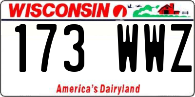 WI license plate 173WWZ
