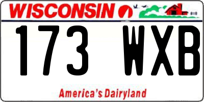WI license plate 173WXB