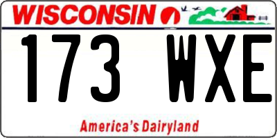 WI license plate 173WXE
