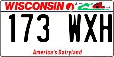 WI license plate 173WXH