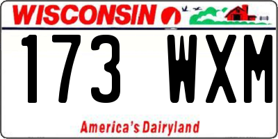 WI license plate 173WXM