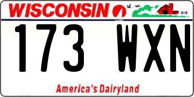 WI license plate 173WXN
