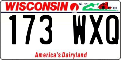 WI license plate 173WXQ