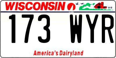 WI license plate 173WYR