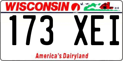 WI license plate 173XEI