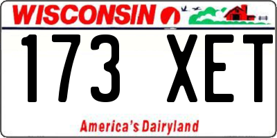 WI license plate 173XET