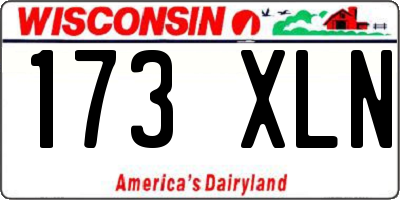 WI license plate 173XLN