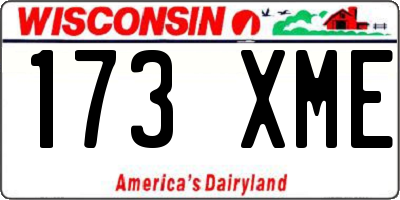 WI license plate 173XME