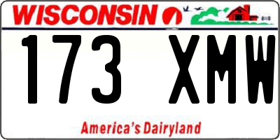 WI license plate 173XMW
