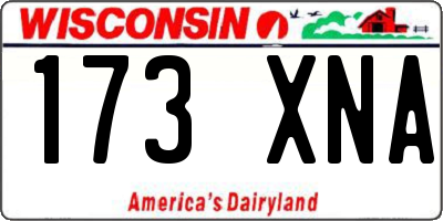 WI license plate 173XNA