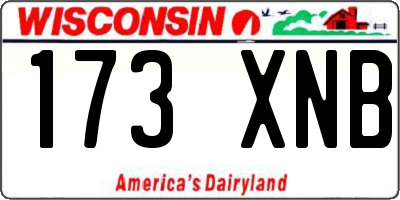 WI license plate 173XNB