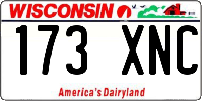 WI license plate 173XNC