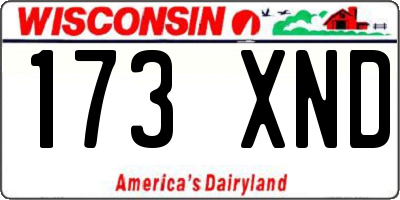 WI license plate 173XND