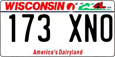 WI license plate 173XNO