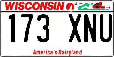 WI license plate 173XNU