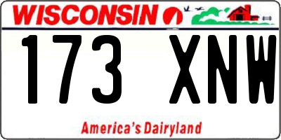 WI license plate 173XNW