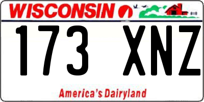 WI license plate 173XNZ