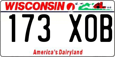 WI license plate 173XOB