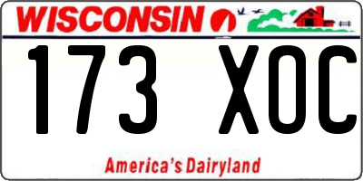 WI license plate 173XOC