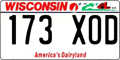 WI license plate 173XOD