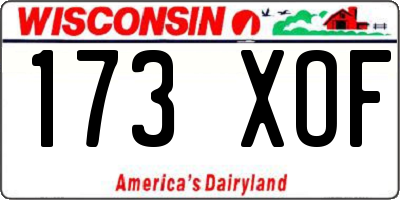 WI license plate 173XOF