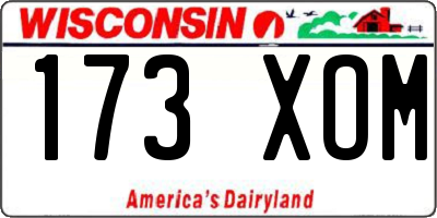 WI license plate 173XOM
