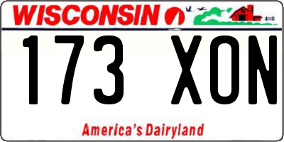 WI license plate 173XON