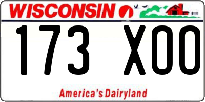 WI license plate 173XOO