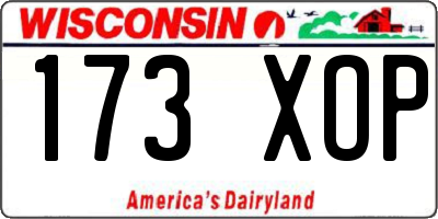 WI license plate 173XOP