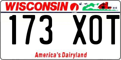 WI license plate 173XOT