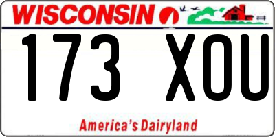 WI license plate 173XOU