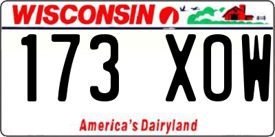 WI license plate 173XOW