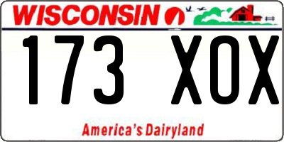 WI license plate 173XOX