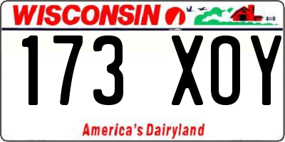 WI license plate 173XOY