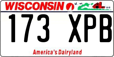 WI license plate 173XPB