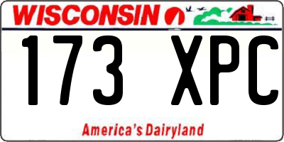 WI license plate 173XPC