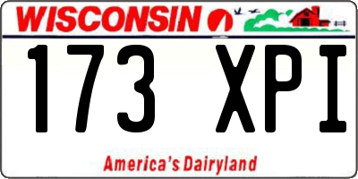 WI license plate 173XPI