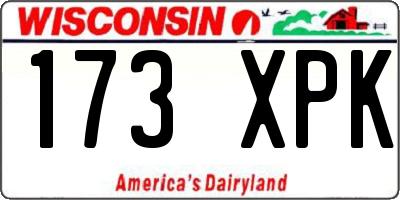 WI license plate 173XPK