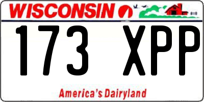 WI license plate 173XPP