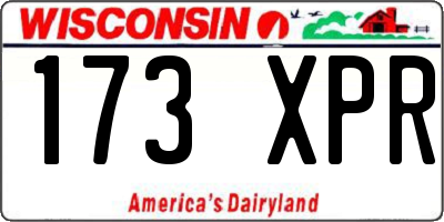 WI license plate 173XPR