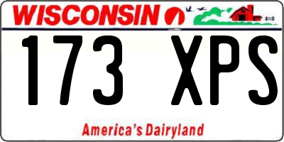 WI license plate 173XPS