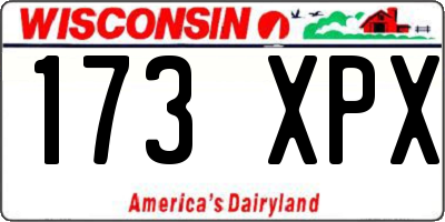 WI license plate 173XPX