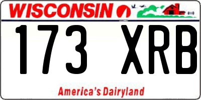 WI license plate 173XRB