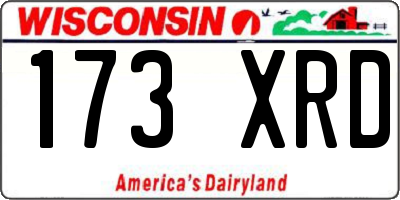 WI license plate 173XRD
