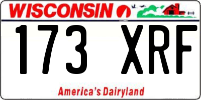 WI license plate 173XRF