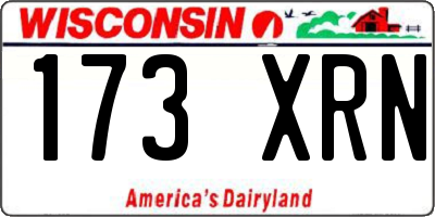 WI license plate 173XRN