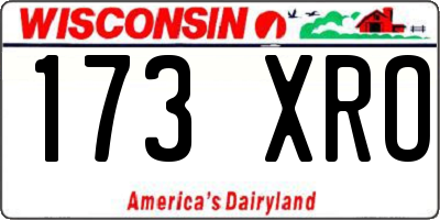 WI license plate 173XRO